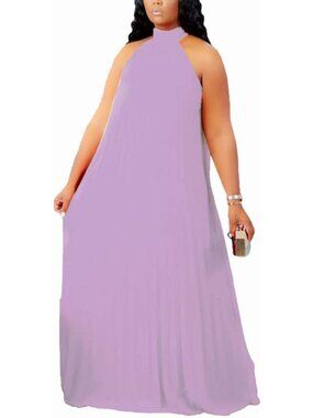 Plus Size Chiffon Maxi Dress for Women - Loose Fit, Elegant Long Dress